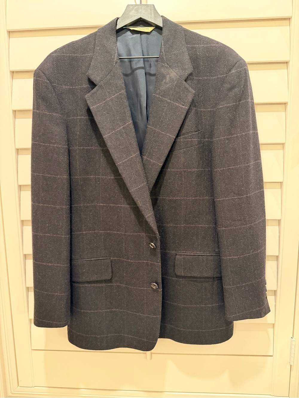 Evan Picone Dark Navy Windowpane Sport Coat